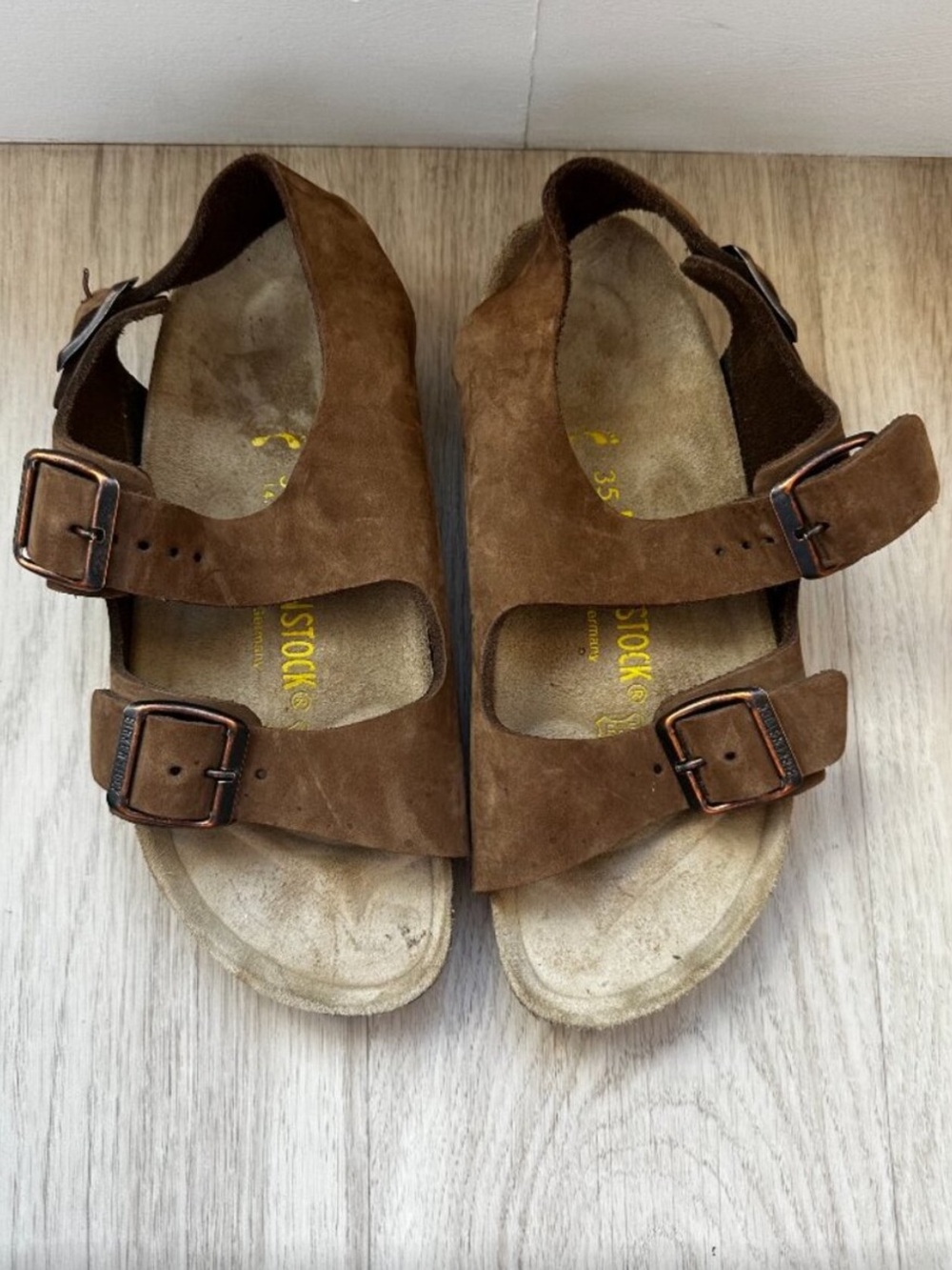 Birkenstock Kids Suede Two-Buckle Sandals in Brown